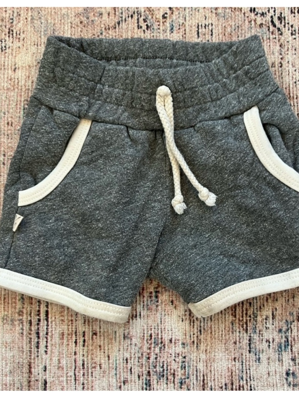 Childhood clothing Cozy Gray Kids Shorts and tank set with Cream Accents